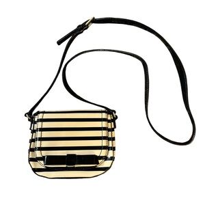 Kate Spade Black and Cream Striped Crossbody Bag